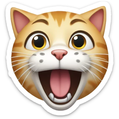 Cat shouting in shock sticker