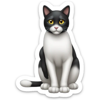 Eine weiss schwarz getigerte Katze wo auf einem Pferd sitzt sticker
