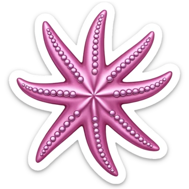 pink metallic sea star shaped hair clip sticker