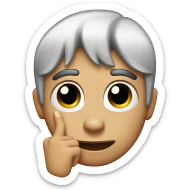 Emoji with one eyebrow raised and one finger shushing sticker