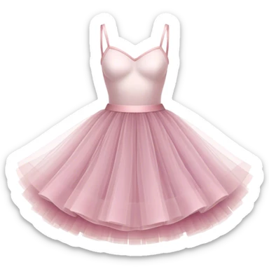 Cinematic Realistic Tutu, layers of fine, soft tulle forming a voluminous and airy skirt, delicate folds catching the light, slightly frayed edges adding authenticity, glowing softly with a warm and ethereal elegance. sticker