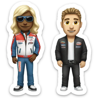 Race car driver and rock n roll sticker