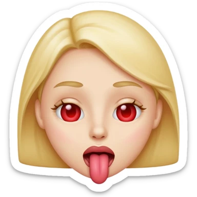 heart eyes with tongue sticking out sticker