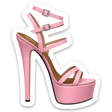 platform heel sandal, stiletto, pink, thick platform, 8 inch sticker