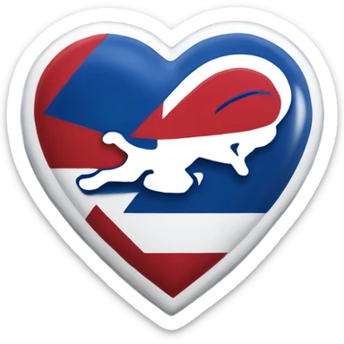 One solid Heart emoji with nothing outside of it with the blue border outside heart, red heart inside, smaller white heart inside of that, with the nfl Buffalo bills in the middle  sticker