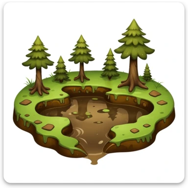 Emoji to be used on my dog’s Instagram highlight. It’s a highlight of my dogs adventures where they run through forests and splash through muds so an emoji of maybe a muddy puddle with forest or swampy elements sticker