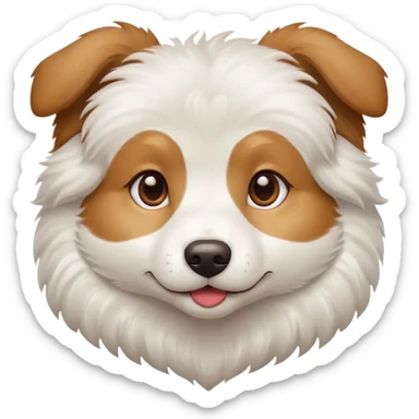 Dog white and light brown with heart in the forehead  sticker