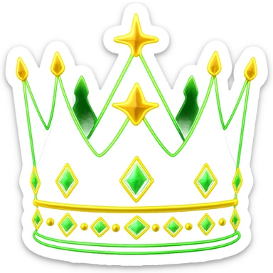 Add a glowing neon effect to the king's crown, keep the background transparent, in a style suitable for editing. sticker