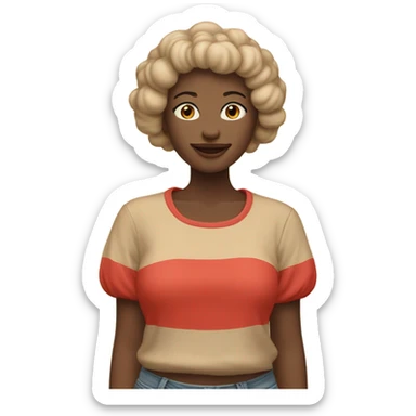 red-beige bubble tee sticker