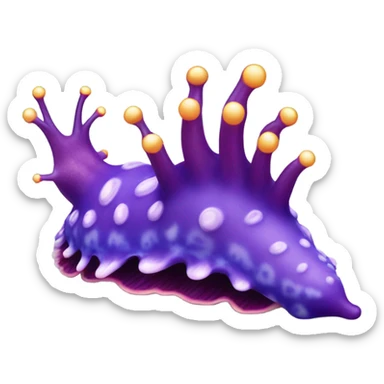 sea slug, nudibranch, purple sticker