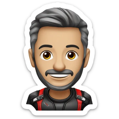 Caricatura Moto Ducati multistrada enduro off road roja y negra manchada de barro sticker