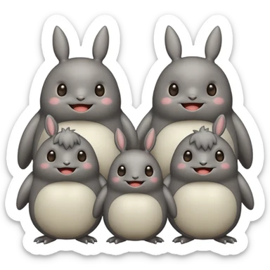 famille de totoros sticker