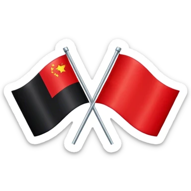 i want a flag split in half horizantley evenley with the tp being red an bottom being black sticker