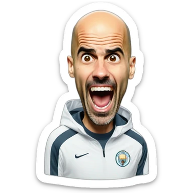 pep guardiola coaching and screaming sticker