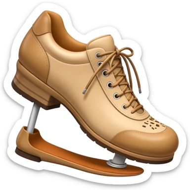 3D Apple-style emoji of a shoe with a foot inside, stepping and showing a clear shoe print below. and leg







 sticker
