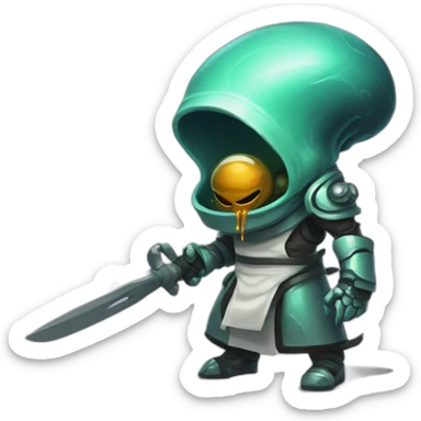alien chef scifi roguelike rpg style inspired by slay the spire digital art sticker