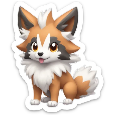 Kawaii Chibi Poochyena-Lycanroc-Pokémon Full Body sticker