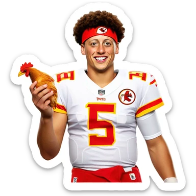 Make me Patrick mahomes with a chicken wing sticker