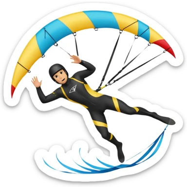 Kiterman en el aire ,caucasico con traje neopreno y casco negro, haciendo un down loop con el kite 13 metros sticker