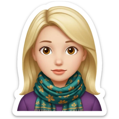 Une fille qui porte une foulare sans détails de visage  sticker