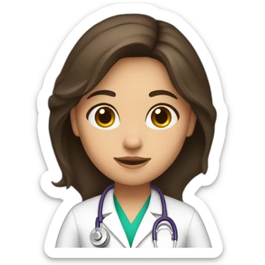 Brunette pediatrician sticker