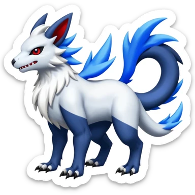 Garurumon-Zangoose-Absol-fusion-hybrid-creature (full body) sticker