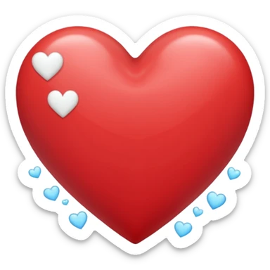Crea un emoji de corazon que una mitad sea celeste y la otra blanca y en la unión de los colores que este difuminado sticker