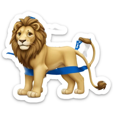 Lion colour by Israel flag sticker