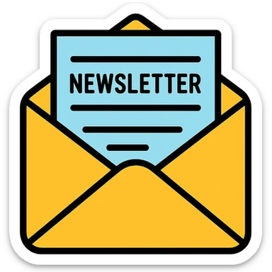 newsletter icon in lineal color with black outlines sticker