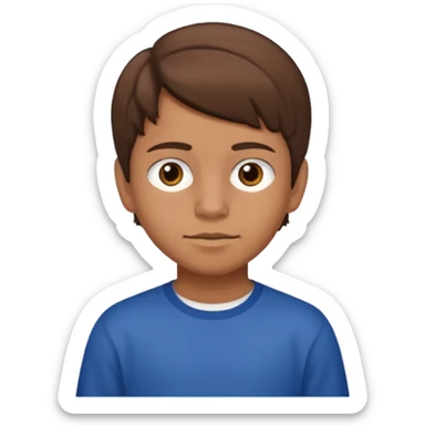 A 12 year old mexican boy with brown hair  sticker