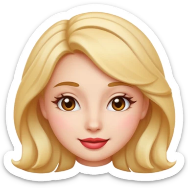 coquette emoji, flirty and playful expression, rosy cheeks, subtle wink sticker