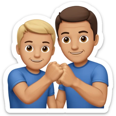 father and son fist bump with a happy hard as background sticker