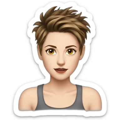 Kristen stewart short hair round neck sticker