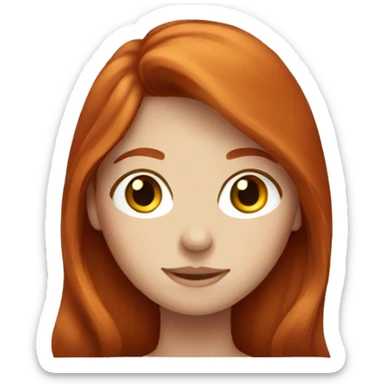 redhead girl with long hair and freckles  sticker