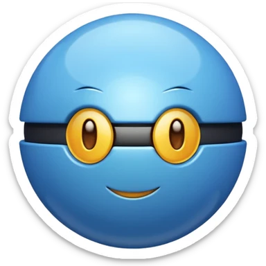 A blue Pokéball with highlights, emoji style, variation 7 sticker
