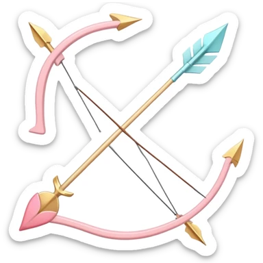 Romantic pastel Cupid’s bow and arrow sticker