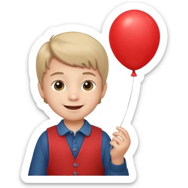 a little kid with balloon sticker