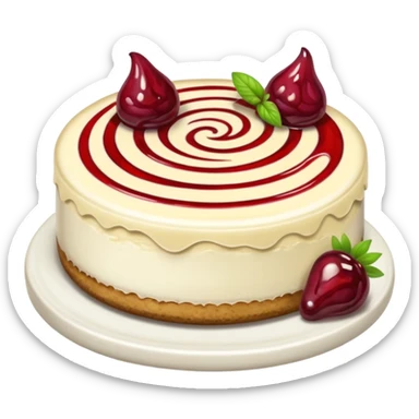 cheesecake with forest jam in it sticker