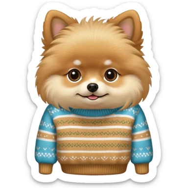 Pomeranian wearing clothes  sticker