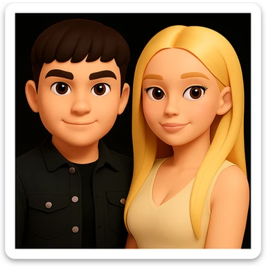 Slightly adjust the proportions of the upper body of the girl, making it a bit more voluminous for a more balanced silhouette, while preserving the overall look and feel of the 3D emoji style. sticker