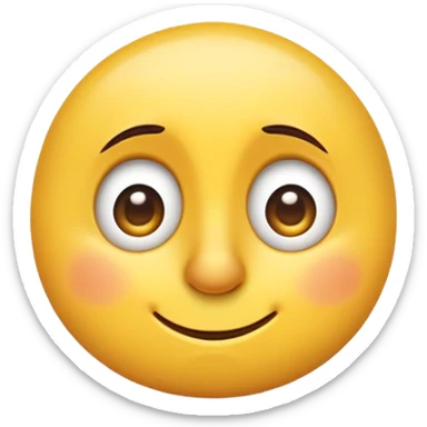 A yellow emoji face with a long Pinocchio-style nose, slightly tilted eyes looking to the side, and a small smirk. The expression shows guilt or mischief, indicating someone is lying. sticker