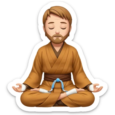 Make Obi-Wan meditating position with jedi robes nk cape closed eyes feet covered sticker