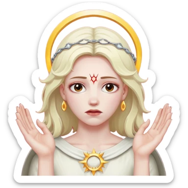 Halo pierced into living flesh with nails, pain and devotion intertwined sticker