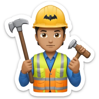 Batman as a construction worker sticker