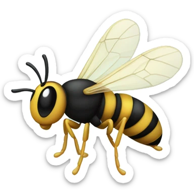 cute smling wasp sticker