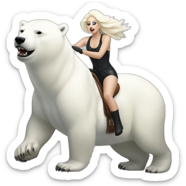 chromatica Lady Gaga riding Polar Bear sticker