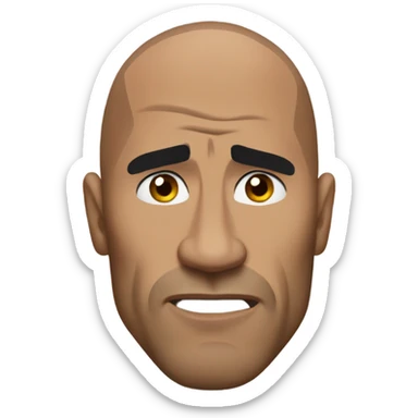 The rock face raising his eyebrow sticker