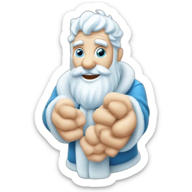 cool Father Frost hands Rock sign sticker