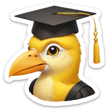 Bird graduate college sticker