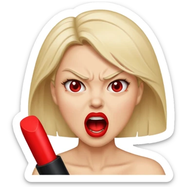 the manager yelling at her to stop with angry face
 sticker